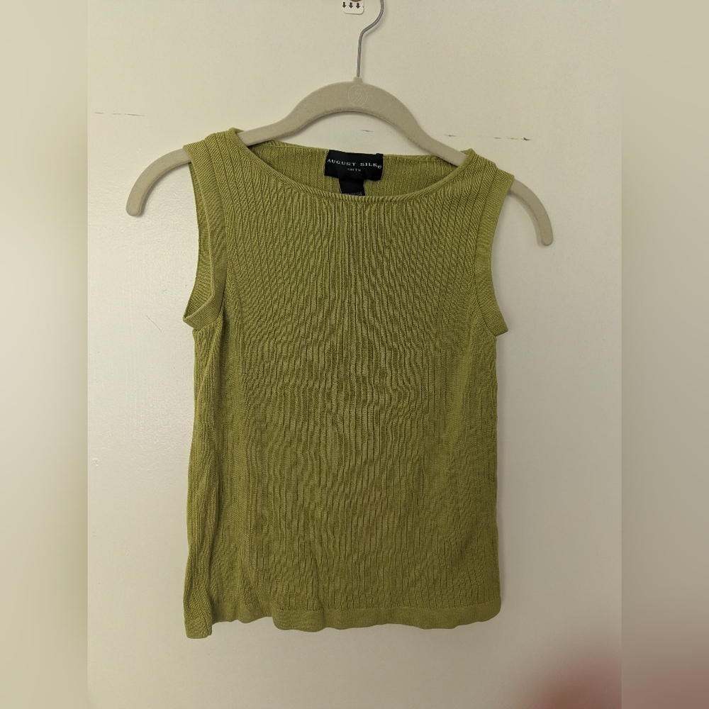 August Silk Green Tank Top